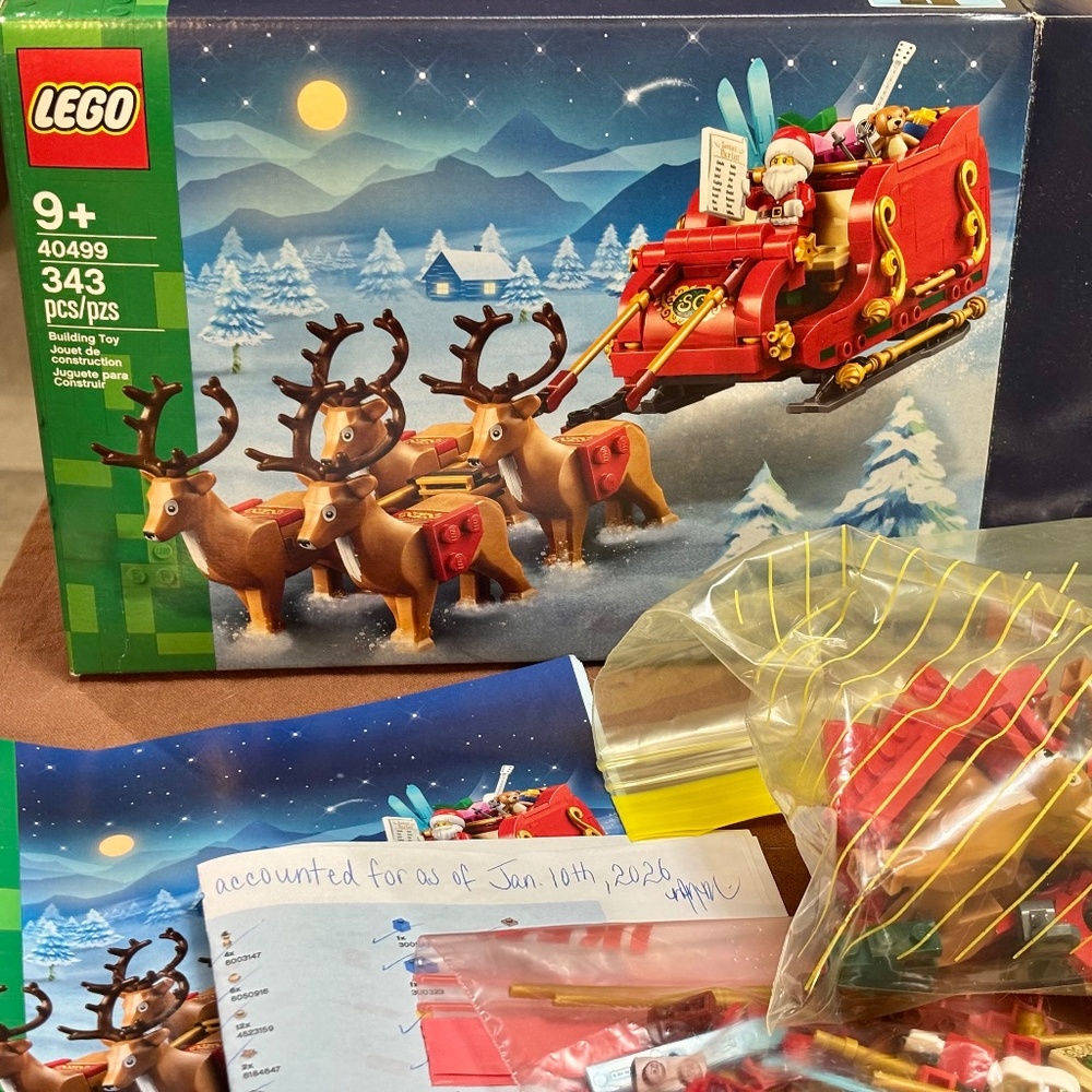 Pre-built LEGO 40499 "Santa's Sleigh" INCL: EVERTHING (verified by an adult).